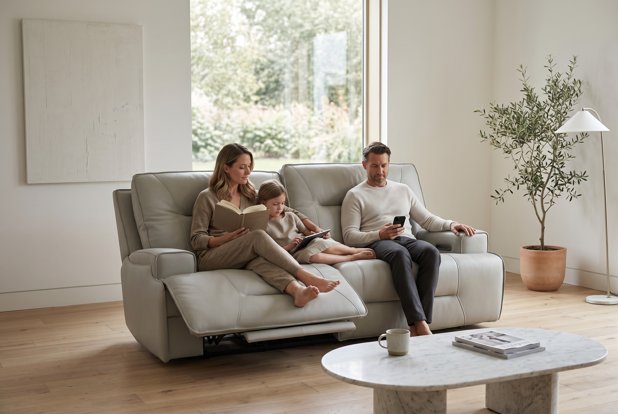 Atlas Fog Zero Gravity Power Reclining Sofa Ornate Furniture