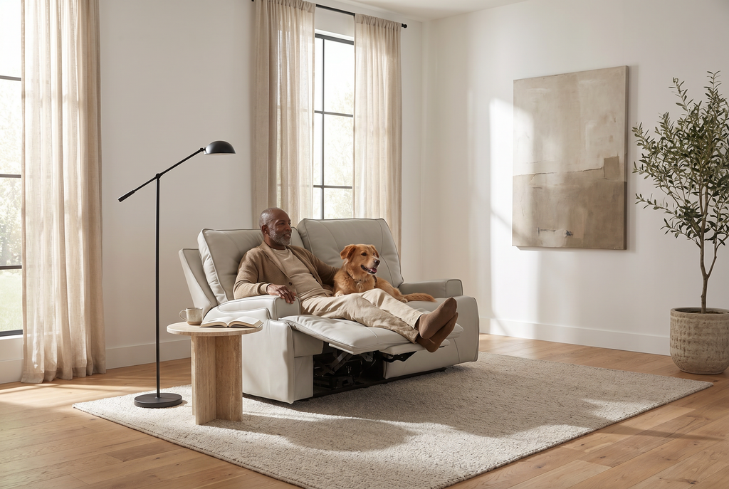 Atlas Fog 2-Piece Power Reclining Sofa Set Ornate Furniture