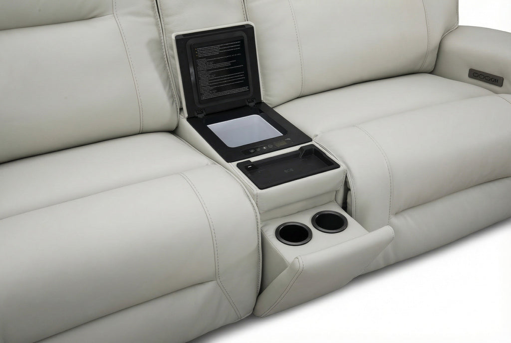 Atlas Fog Zero Gravity Power Reclining Sofa w/ Fridge