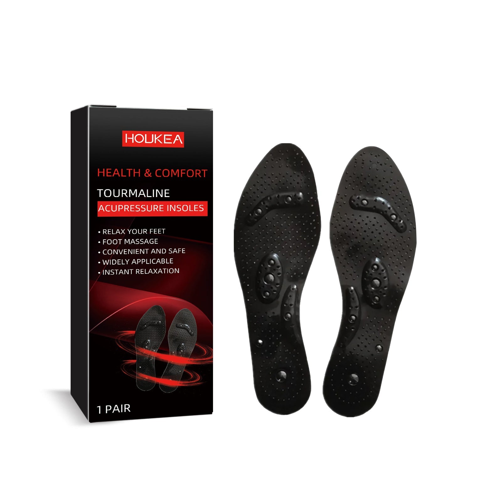 Tourmaline Acupressure Insoles, Foot Care Vein Repair Body Toning Body Care Foot Pads