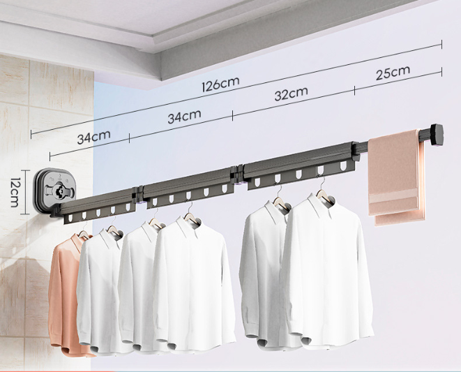 Multifunctional Retractable Fold Away Clothes Drying Hanger Space-Saving Bathrooms Usage V.I.P Digital Presence