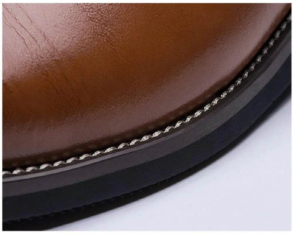 Men's Leather Shoes, Derby Shoes Business Casual Dress Shoes Lace-Up Pointed Toe Office Work Comfortable Wedding Shoes