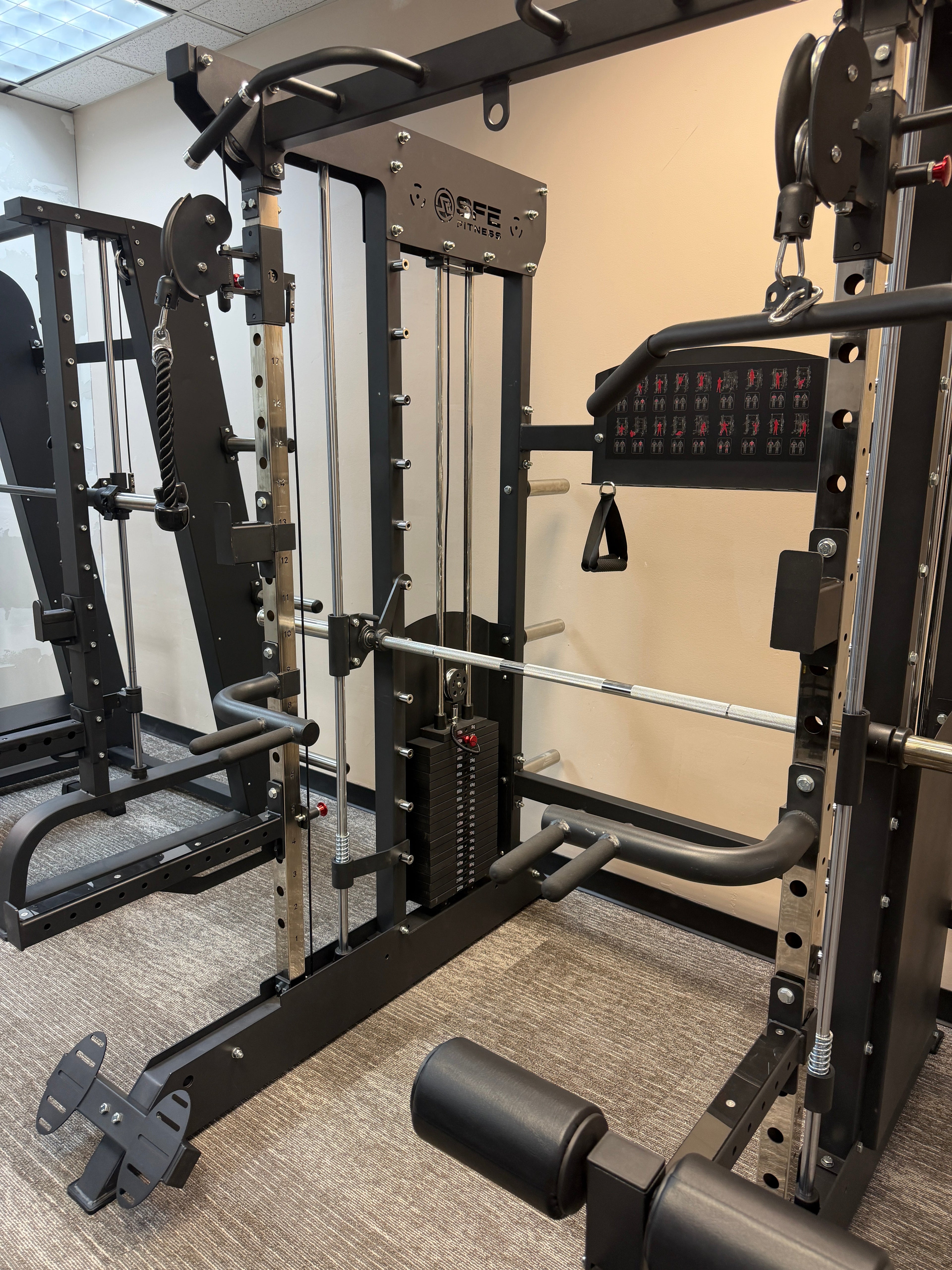 All-in-One Home Gym, Power Rack w/ Smith Machine & Functional Trainer w/ 2x - 220lb weight stacks (New) Sports & Fitness Exchange