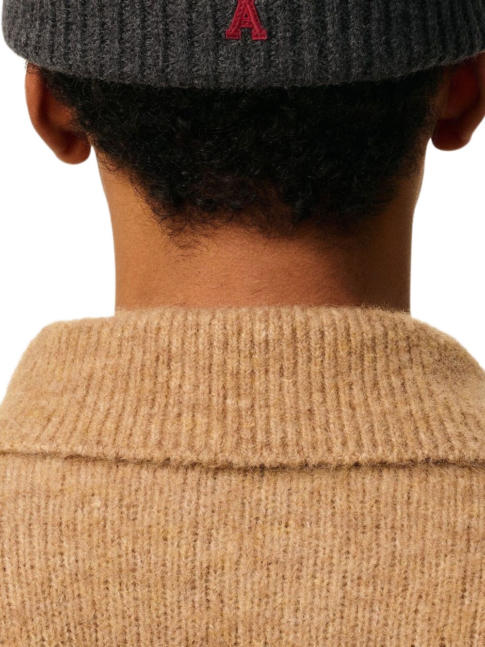 AMI PARIS Wool Beanie with Signature Heart Patch