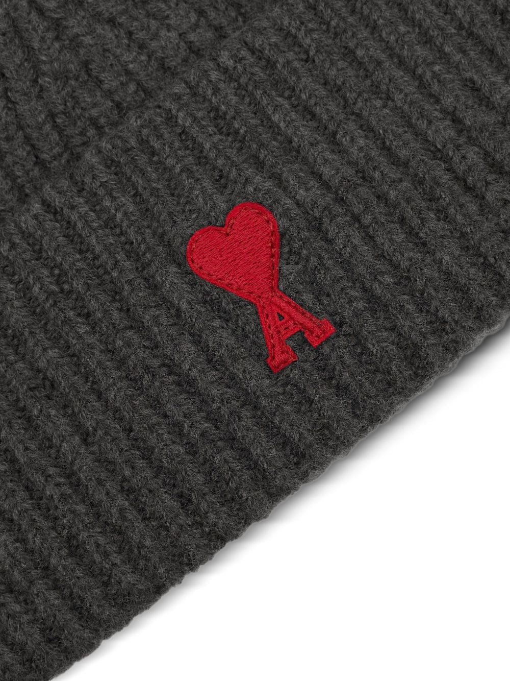 AMI PARIS Wool Beanie with Signature Heart Patch