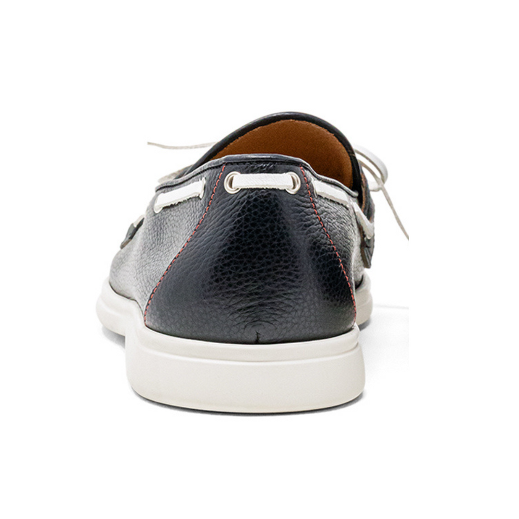 Women's Black Pebbled Leather Barca Yacht Loafer Del Toro Shoes