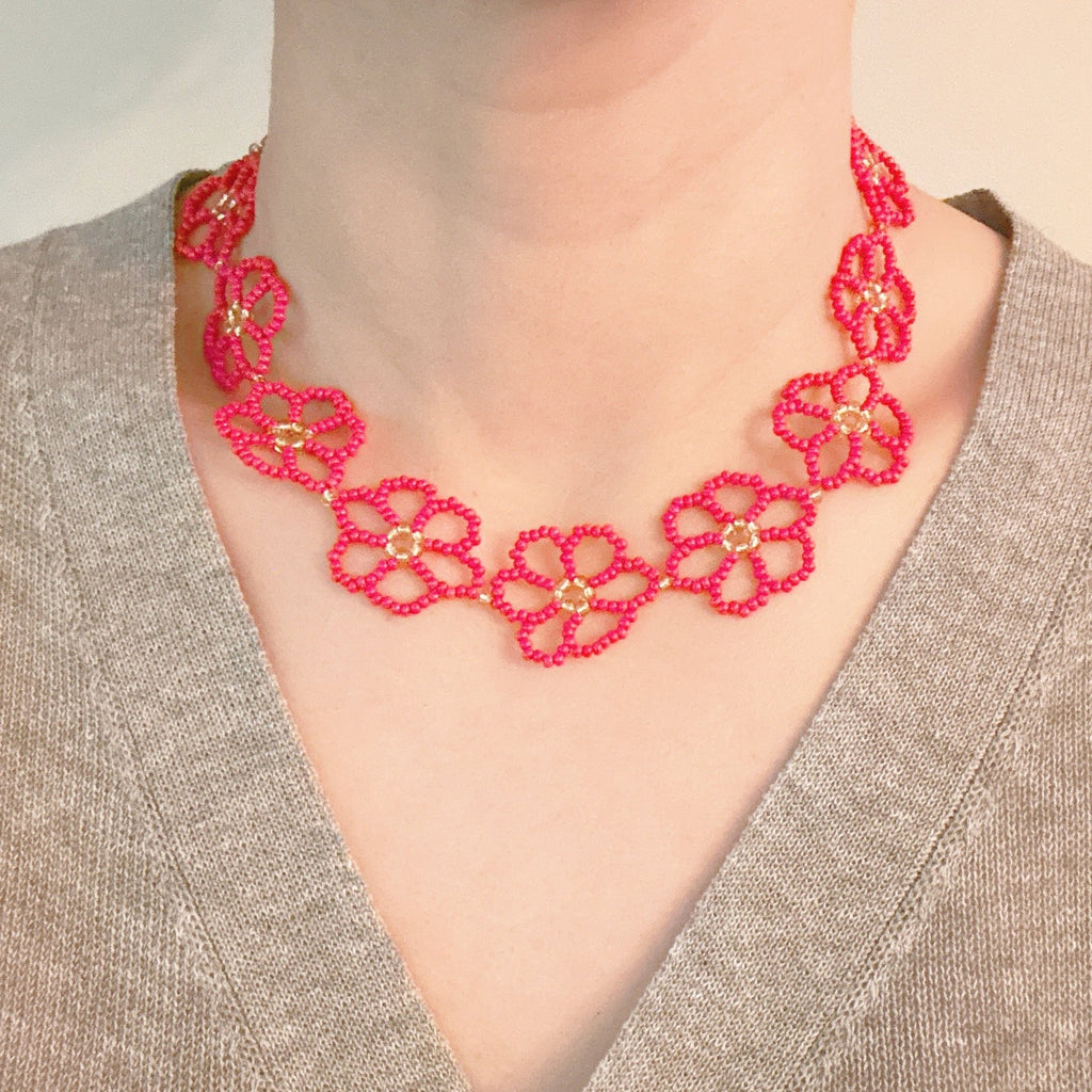 Beaded Flower Necklace