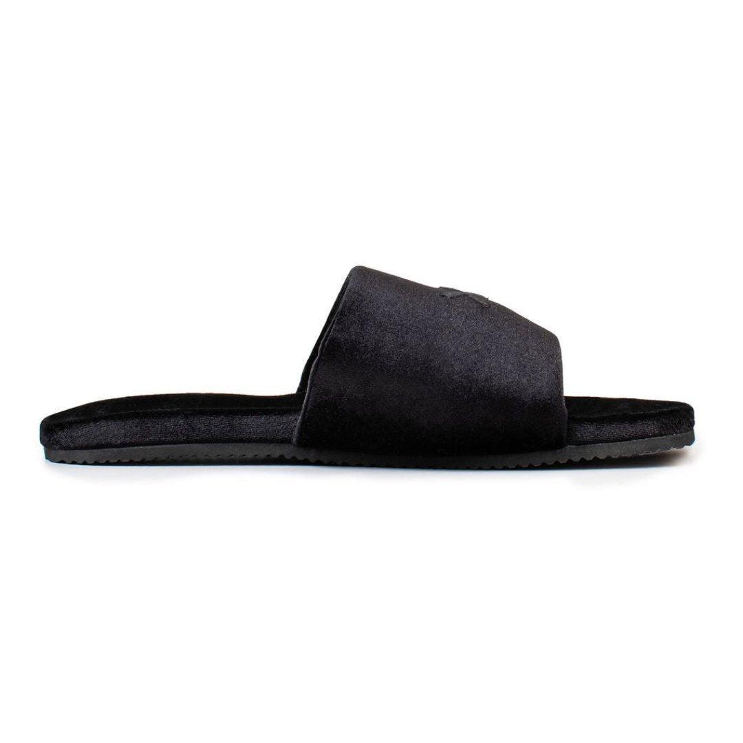 Women's Black Velvet House Slide Del Toro Shoes