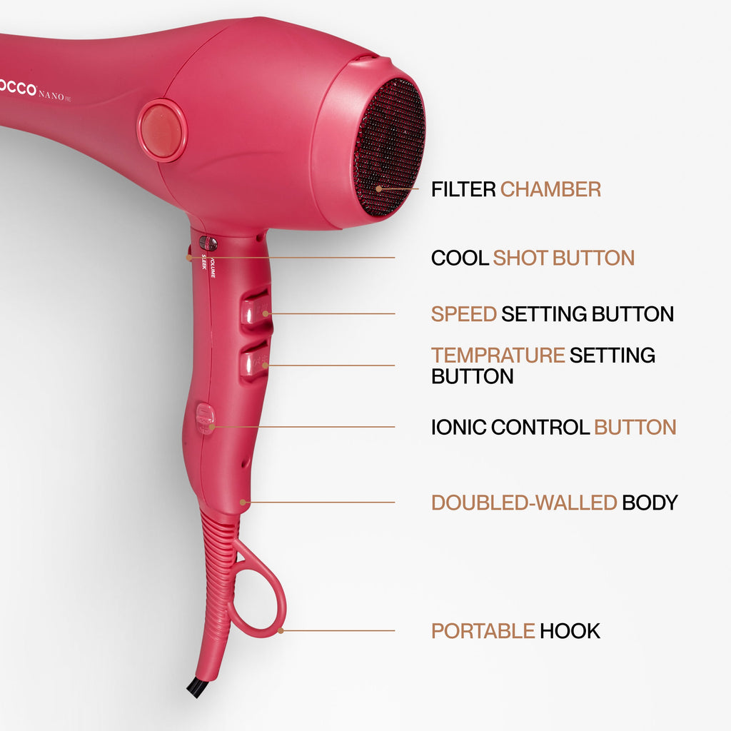 COCCO® Nano Pro Hair Dryer (Pink) Cocco Hair Professional