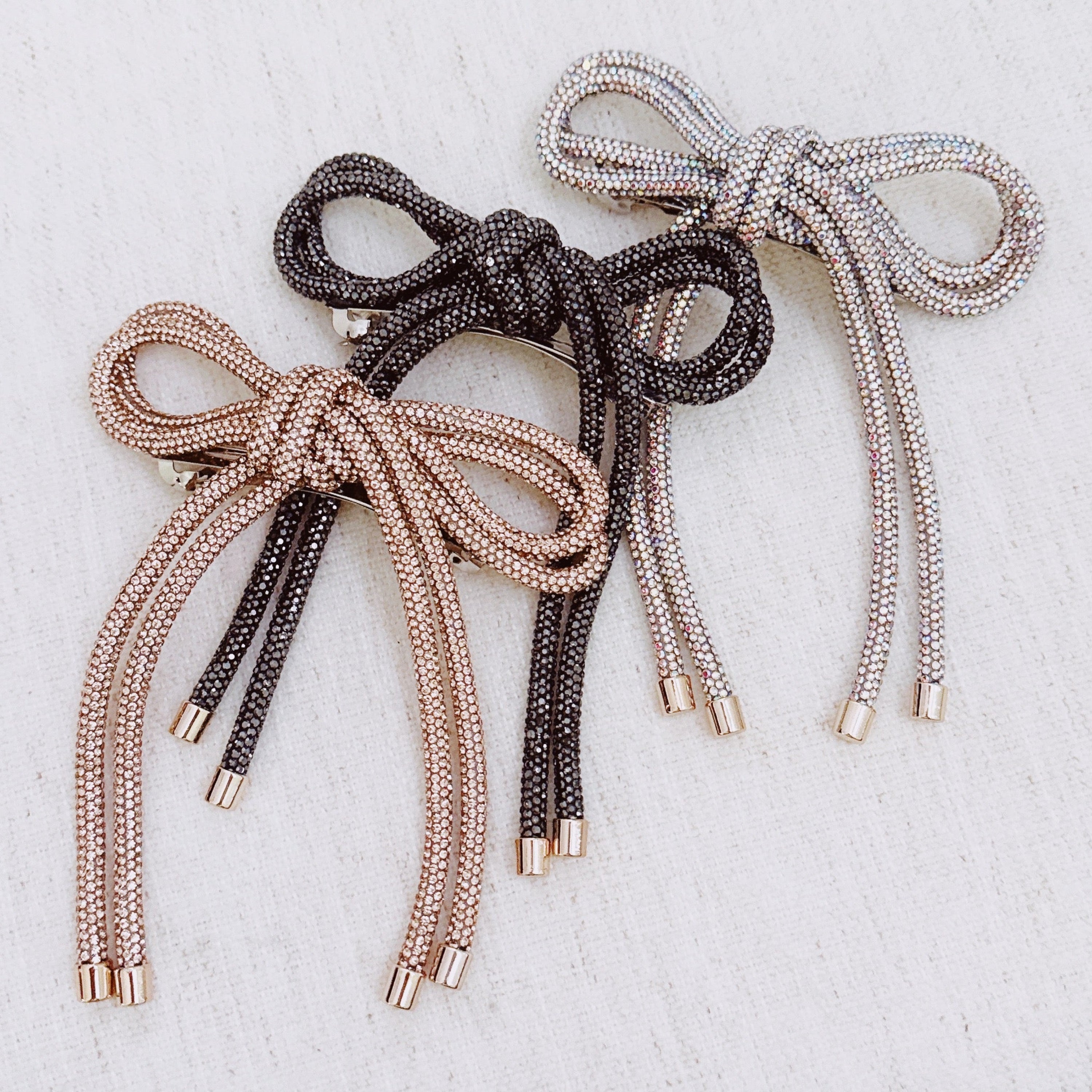 Bling Tube Bow Hair Clip