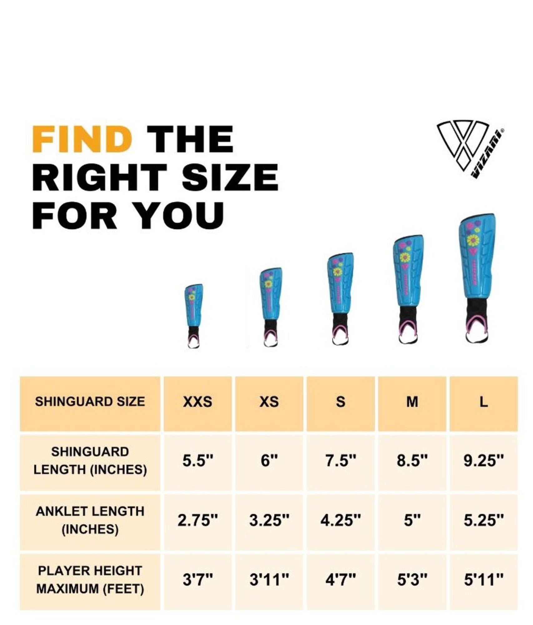 Vizari Blossom Youth Soccer Shin Guard - Blue Vizari Sports