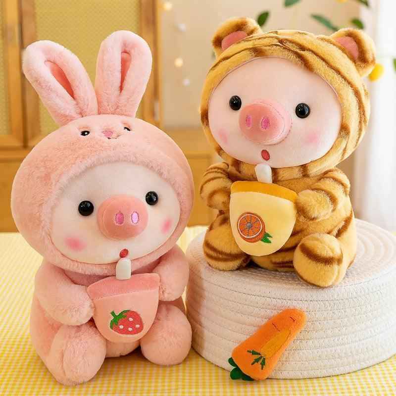 Pig Boba Plush Toy Cute Bubble Tea Stuffed Animal for Kids Dashing Nova