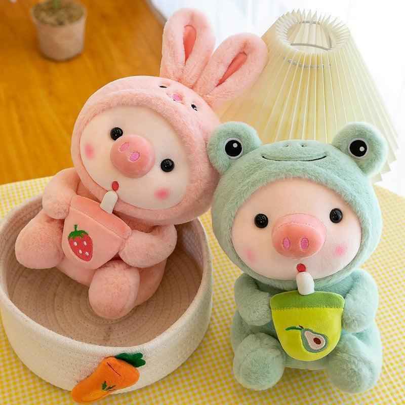 Pig Boba Plush Toy Cute Bubble Tea Stuffed Animal for Kids Dashing Nova