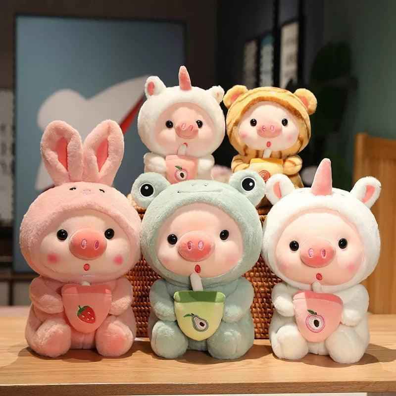 Pig Boba Plush Toy Cute Bubble Tea Stuffed Animal for Kids Dashing Nova