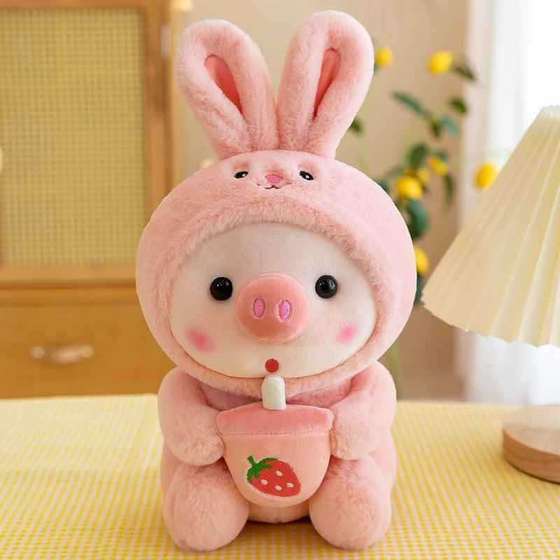 Pig Boba Plush Toy Cute Bubble Tea Stuffed Animal for Kids Dashing Nova