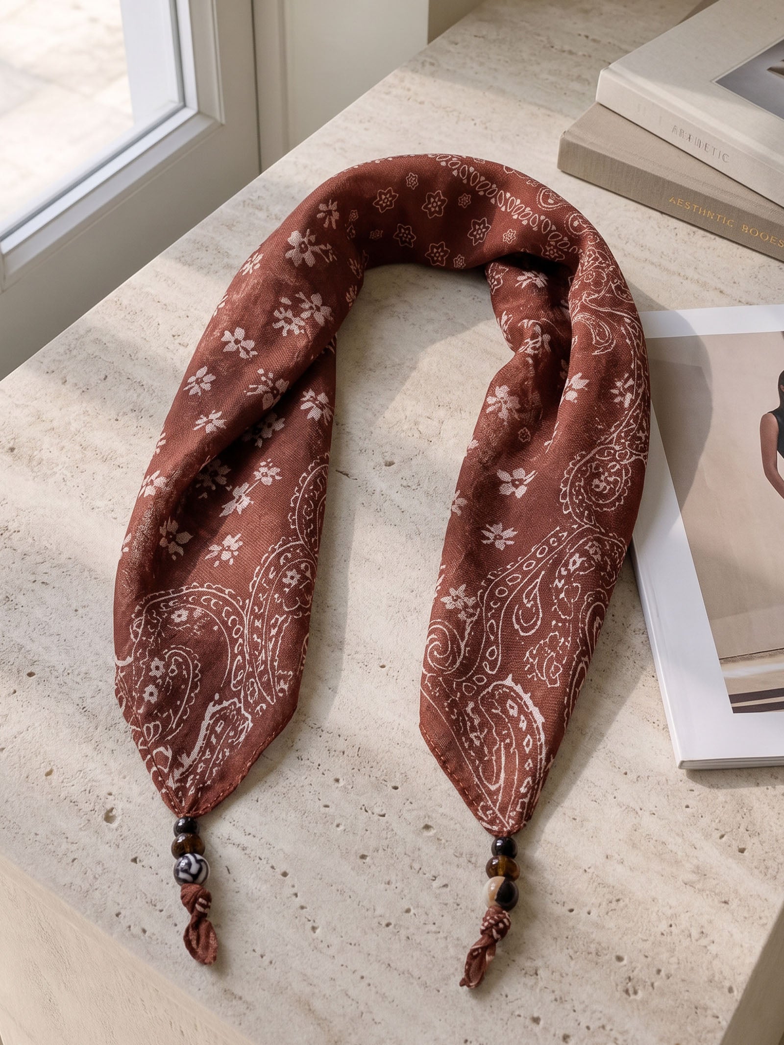 Bohemian Floral Multi-Functional Silk Scarf LINTICO