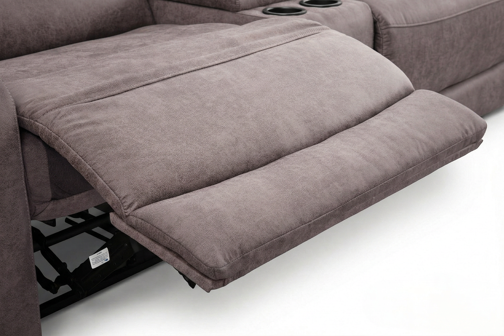Branson Zero Slate 6-Piece Dual Power Reclining Modular Sectional with Storage Console