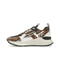 Burberry Vintage Check Cotton And Leather Sneakers Dark Birch Brown White Banlieue91