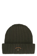 PAUL & SHARK Ribbed Wool Beanie with Front Logo Detail