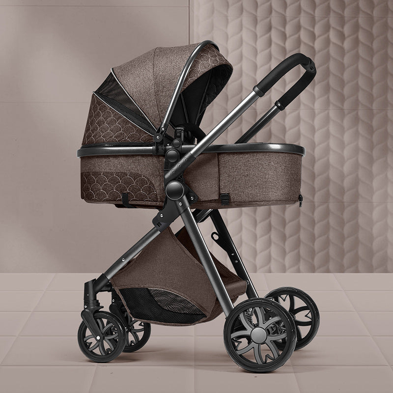 High landscape baby stroller that can sit or lie down lightweight folding two-way shock-absorbing newborn baby stroller V.I.P Digital Presence