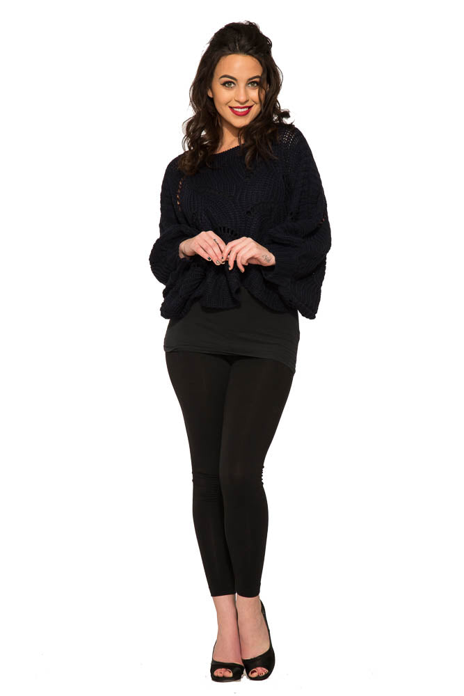 C6249 Cordelia Knitted Poncho Sweater