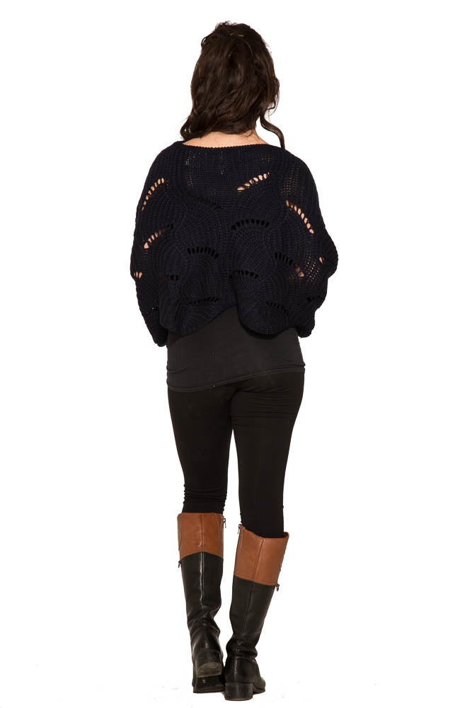 C6249 Cordelia Knitted Poncho Sweater