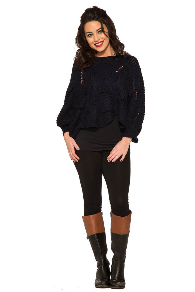 C6249 Cordelia Knitted Poncho Sweater