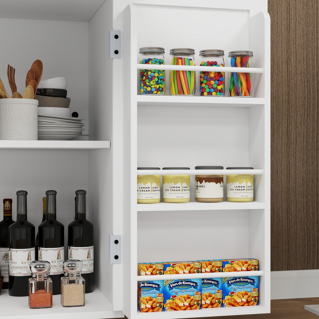 Kitchen island rolling trolley cart with 1 drawer & 2 doors with storage racks & Adjustable Shelves & towel rack