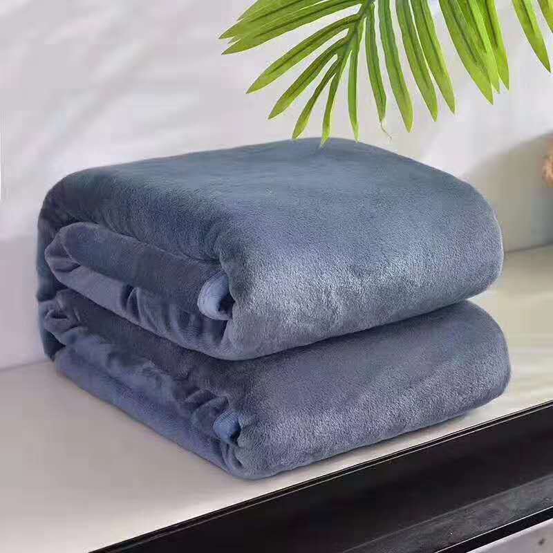 Thick blanket, solid color blanket, single-layer nap, coral fleece blanket, winter flannel blanket