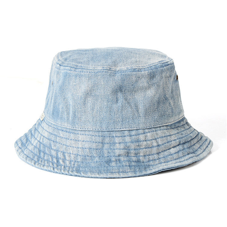 Washed denim fisherman hat for men and women in summer, Korean version, Japanese art, old flat top sunshade cloth hat, sun protection basin hat V.I.P Digital Presence