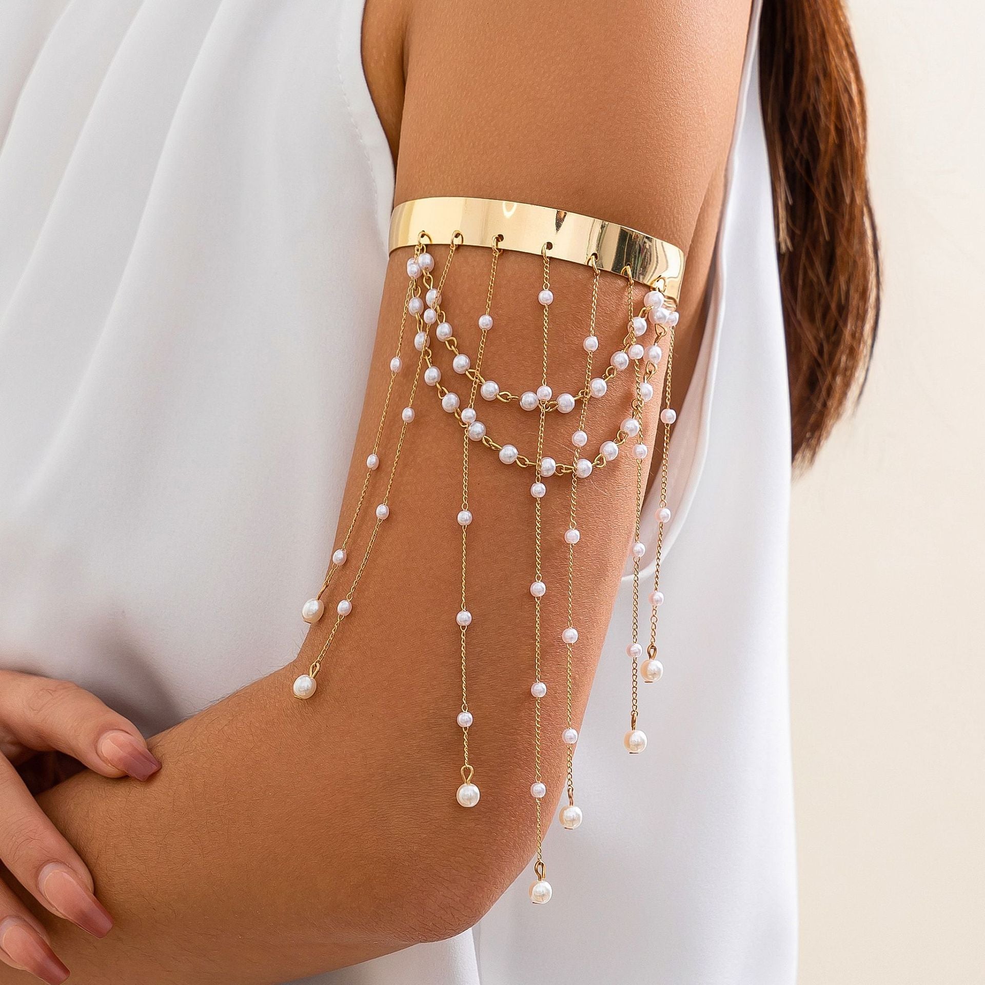 Western style beaded tassel arm chain jewelry Bohemian love arm bracelet for women V.I.P Digital Presence