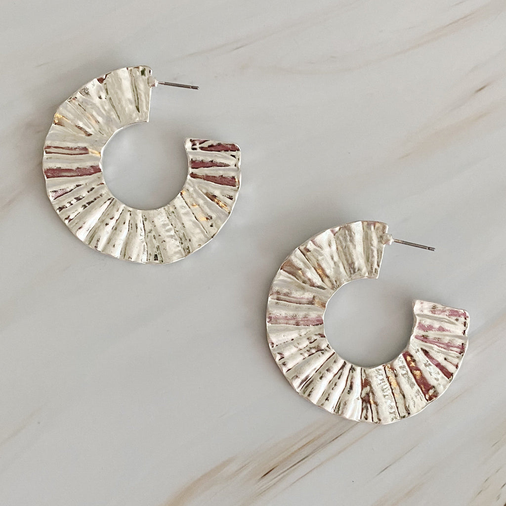 Crinkled Art Hoop Earrings Ellisonyoung.com