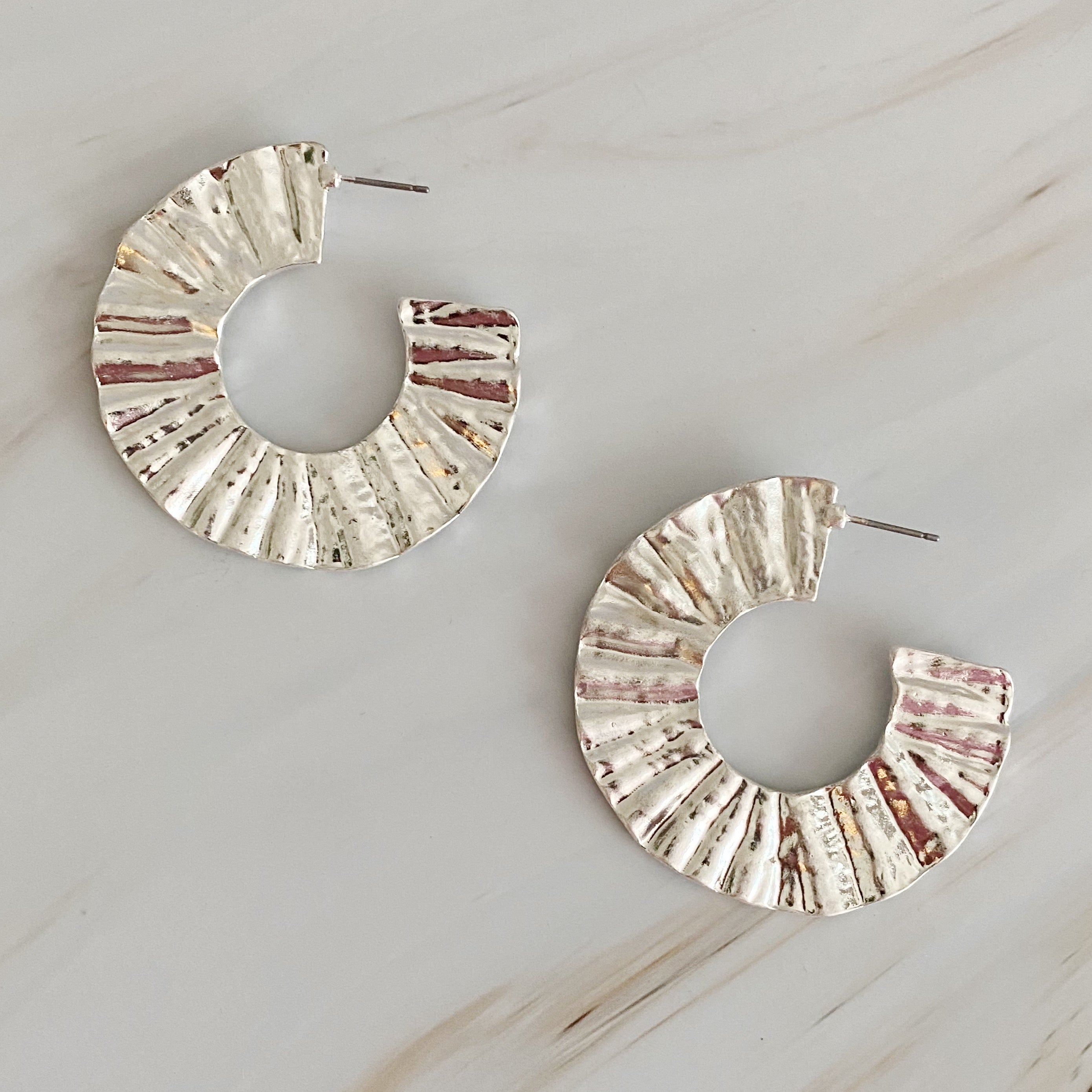 Crinkled Art Hoop Earrings Ellisonyoung.com