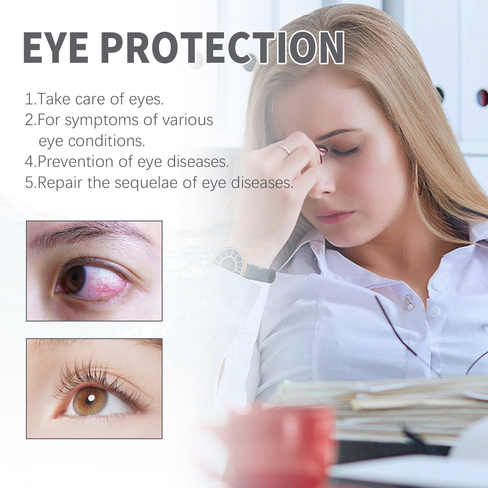 Eye Drops, Repair Eye Dry Tired Red And Giddy Eyes Care Solution