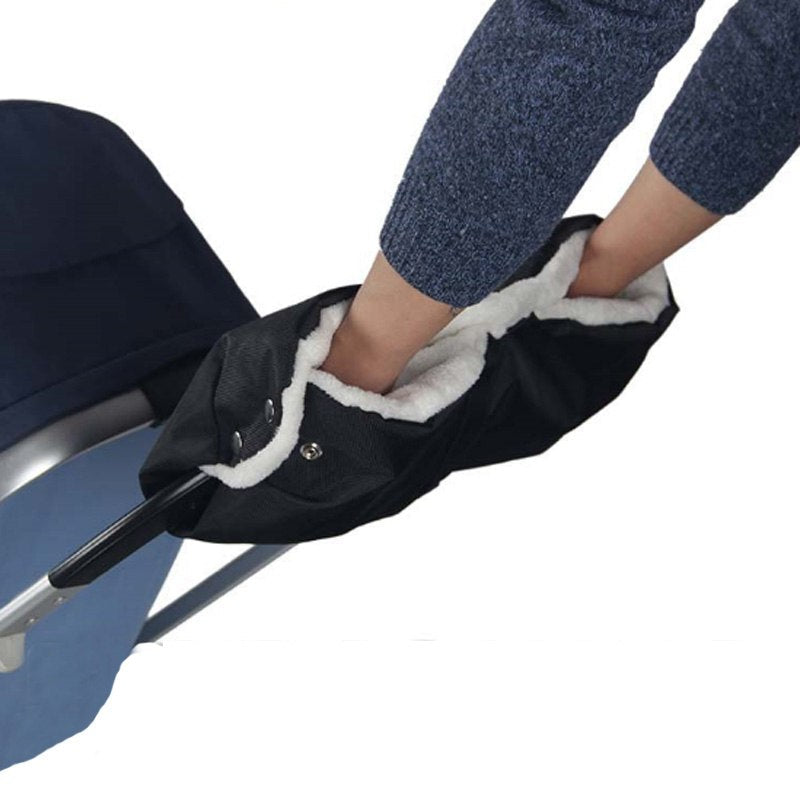 Warm Baby Winter Stroller Gloves Thicken Stroller Hand Muff Pram Accessories Waterproof Kids Pushchair Hand Cover Fur Mittens