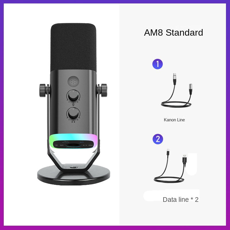 Condenser Microphone for Computer Live Streaming Karaoke Recording Audio Pickup Capacitor Mic for Mobile Phone Universal Karaoke Singing Gaming