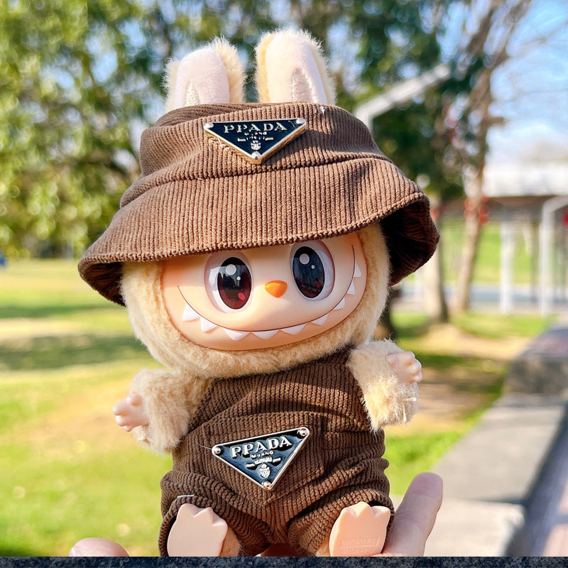 [Clothes Only]  corduroy For Labubu Doll Clothing Set Hat 17cm Clothes Shoes Doll DIY Accessories Training Sitting Party Games Toys Gifts V.I.P Digital Presence