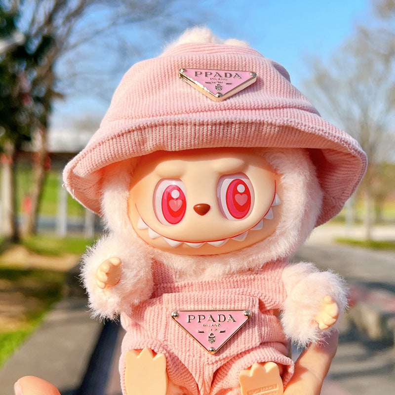 [Clothes Only]  corduroy For Labubu Doll Clothing Set Hat 17cm Clothes Shoes Doll DIY Accessories Training Sitting Party Games Toys Gifts V.I.P Digital Presence