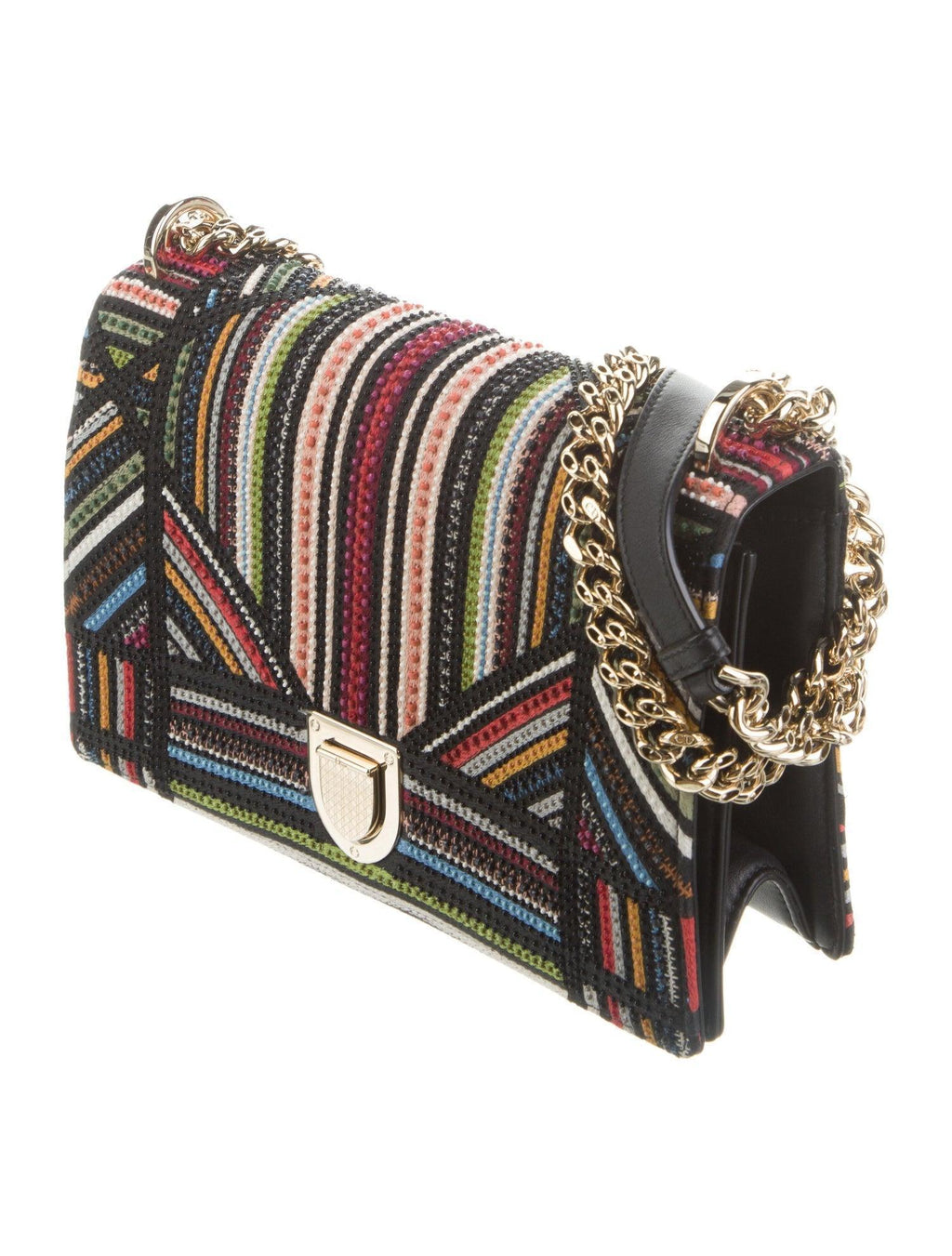 Christian Dior Medium Bead-Embellished Striped Diorama Bag Banlieue91
