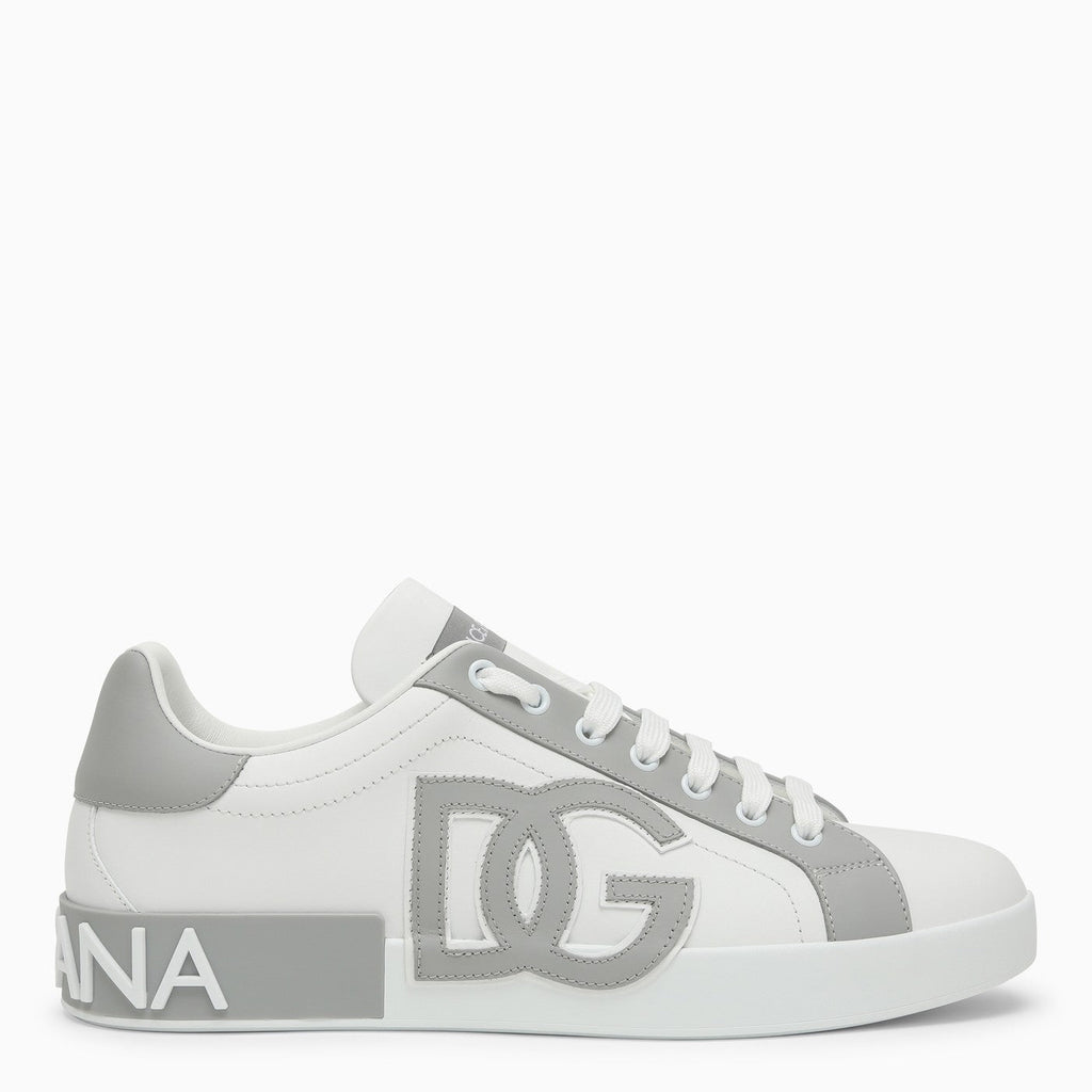 Dolce&Gabbana Portofino White/Grey Leather Trainer