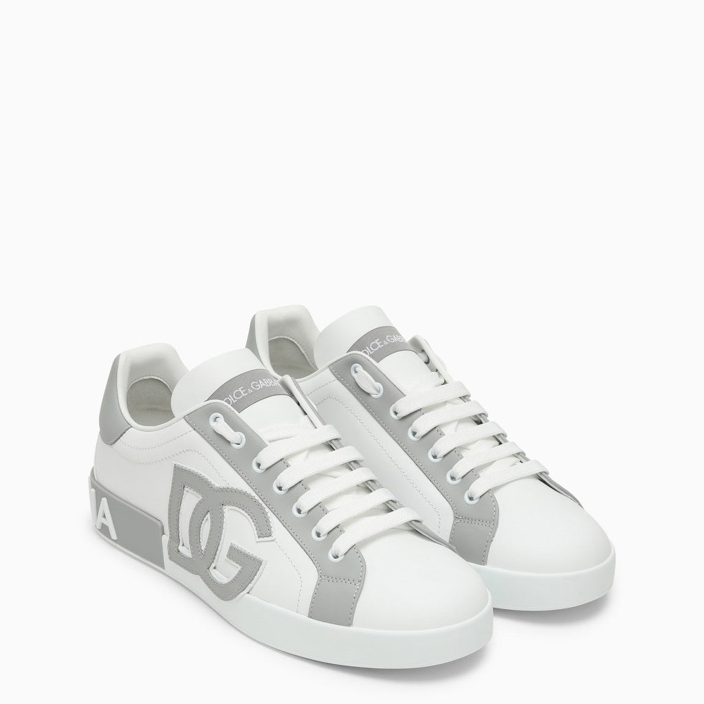 Dolce&Gabbana Portofino White/Grey Leather Trainer