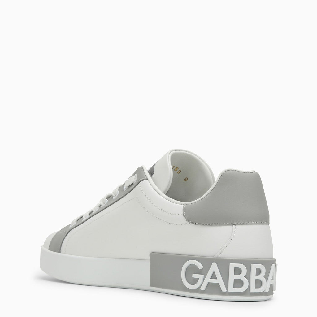 Dolce&Gabbana Portofino White/Grey Leather Trainer
