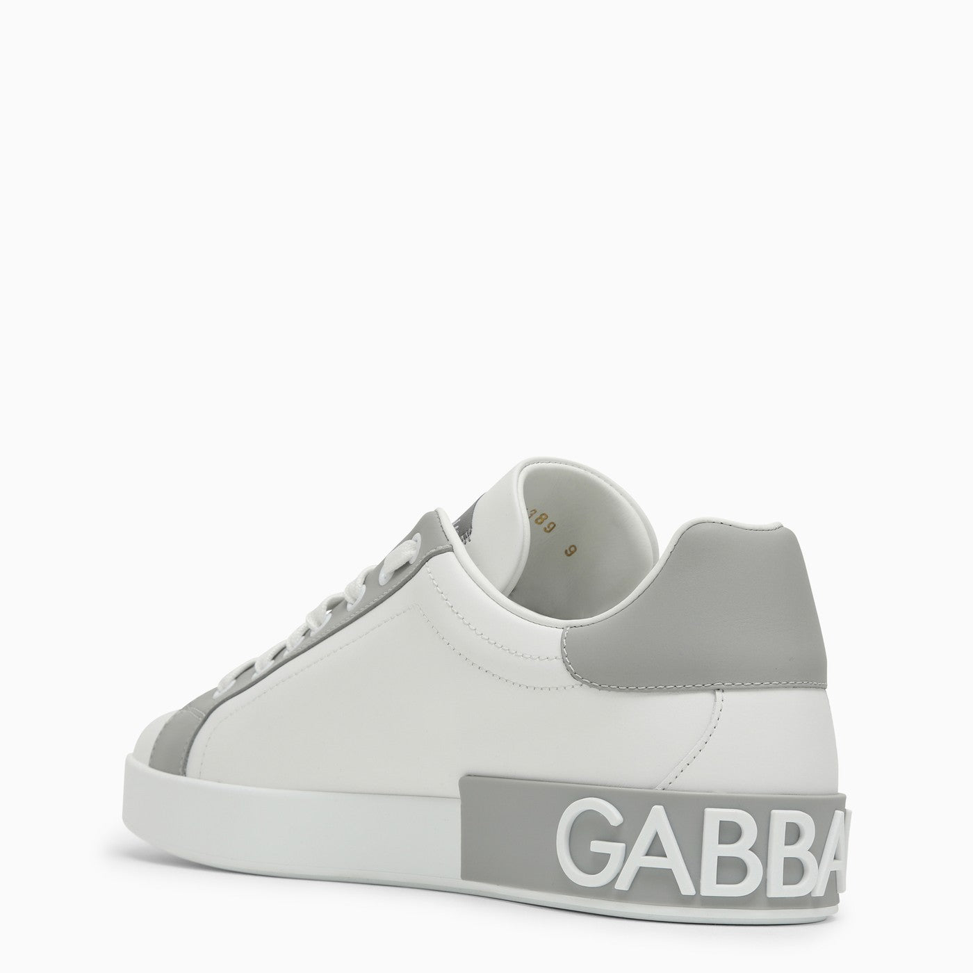 Dolce&Gabbana Portofino White/Grey Leather Trainer