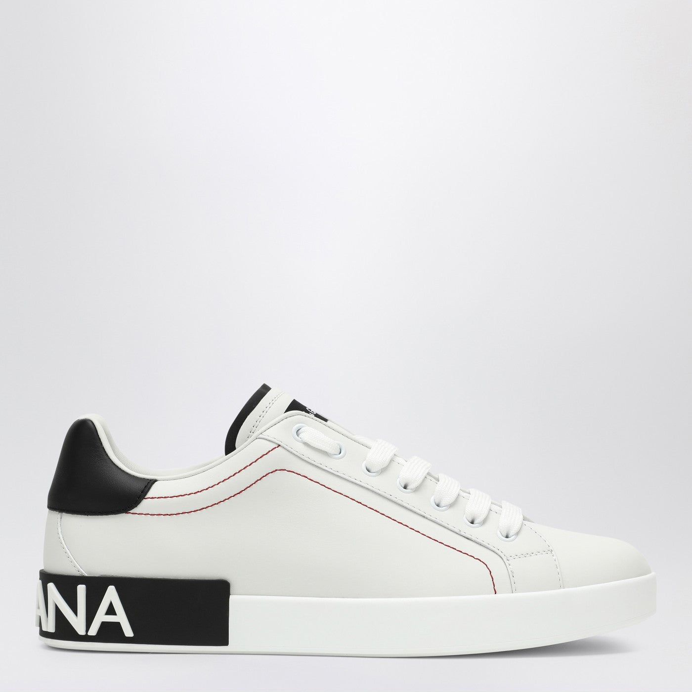 Dolce&Gabbana Portofino White/Black Leather Trainer