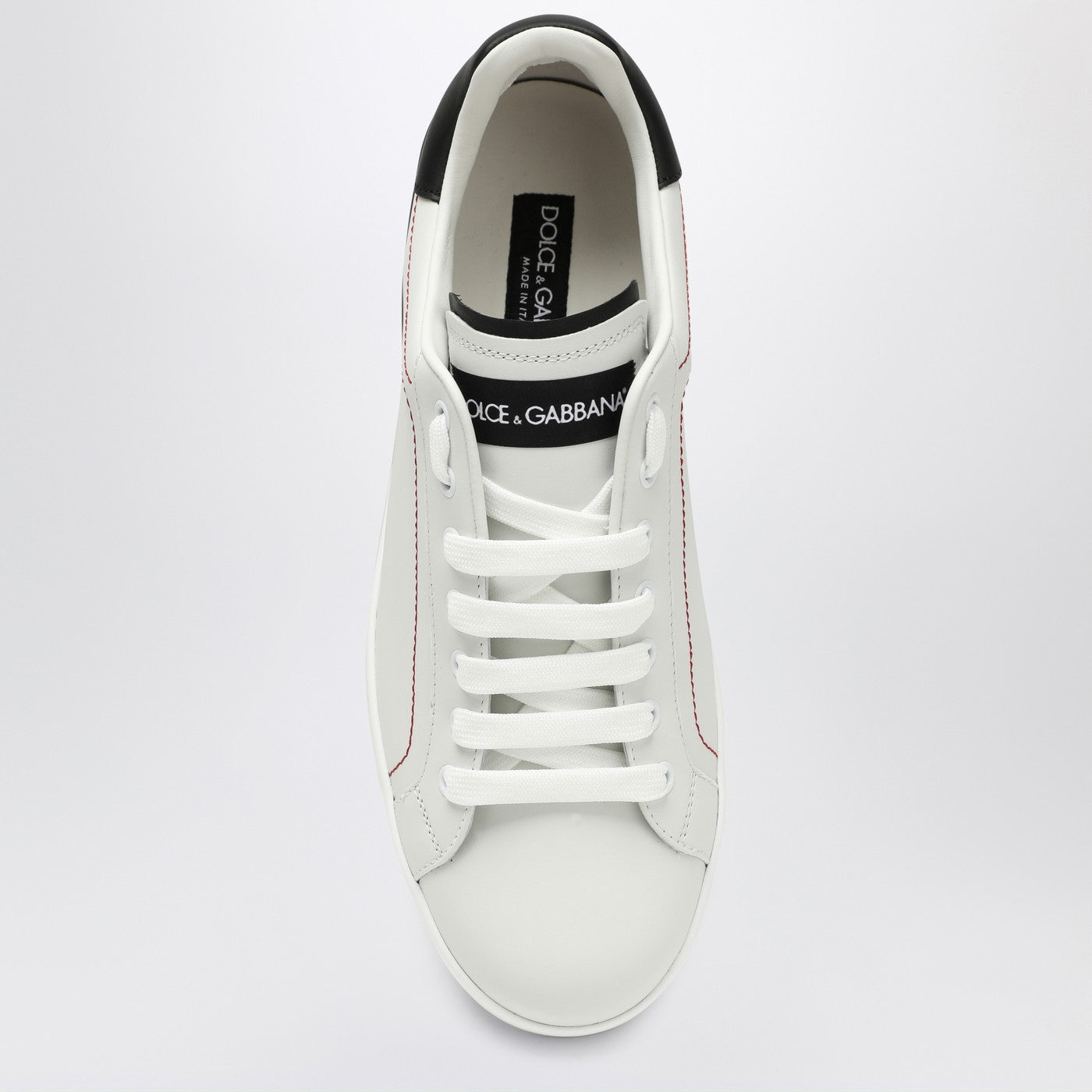 Dolce&Gabbana Portofino White/Black Leather Trainer