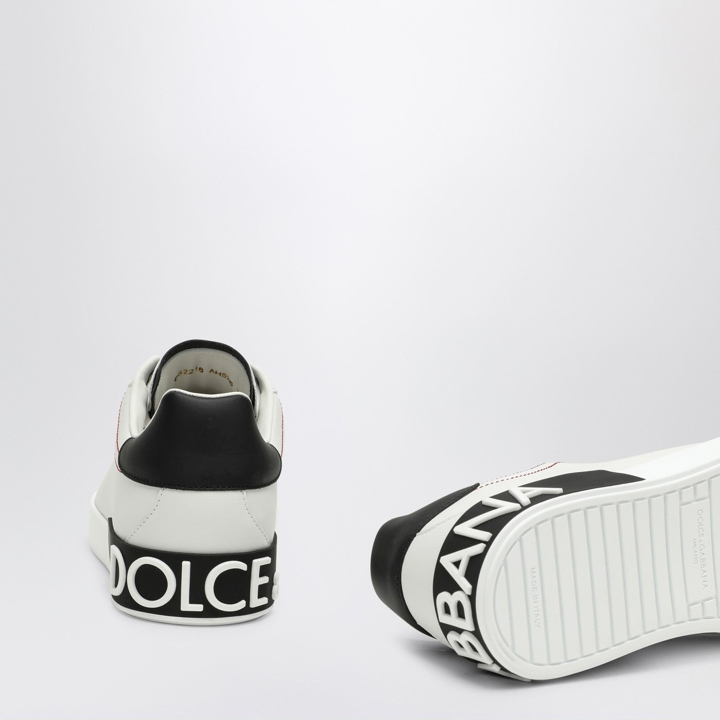 Dolce&Gabbana Portofino White/Black Leather Trainer