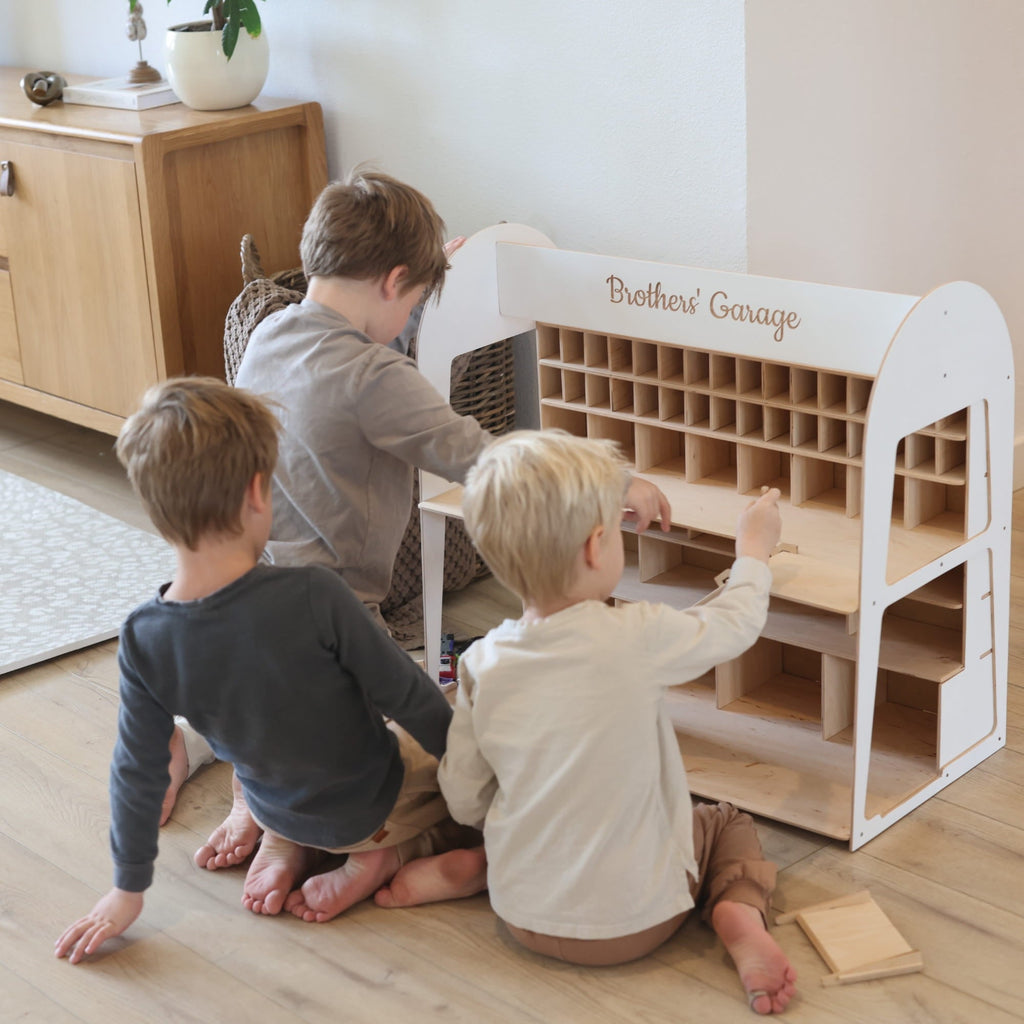 Toy Car Garage Storage - Natural Enjoy The Wood