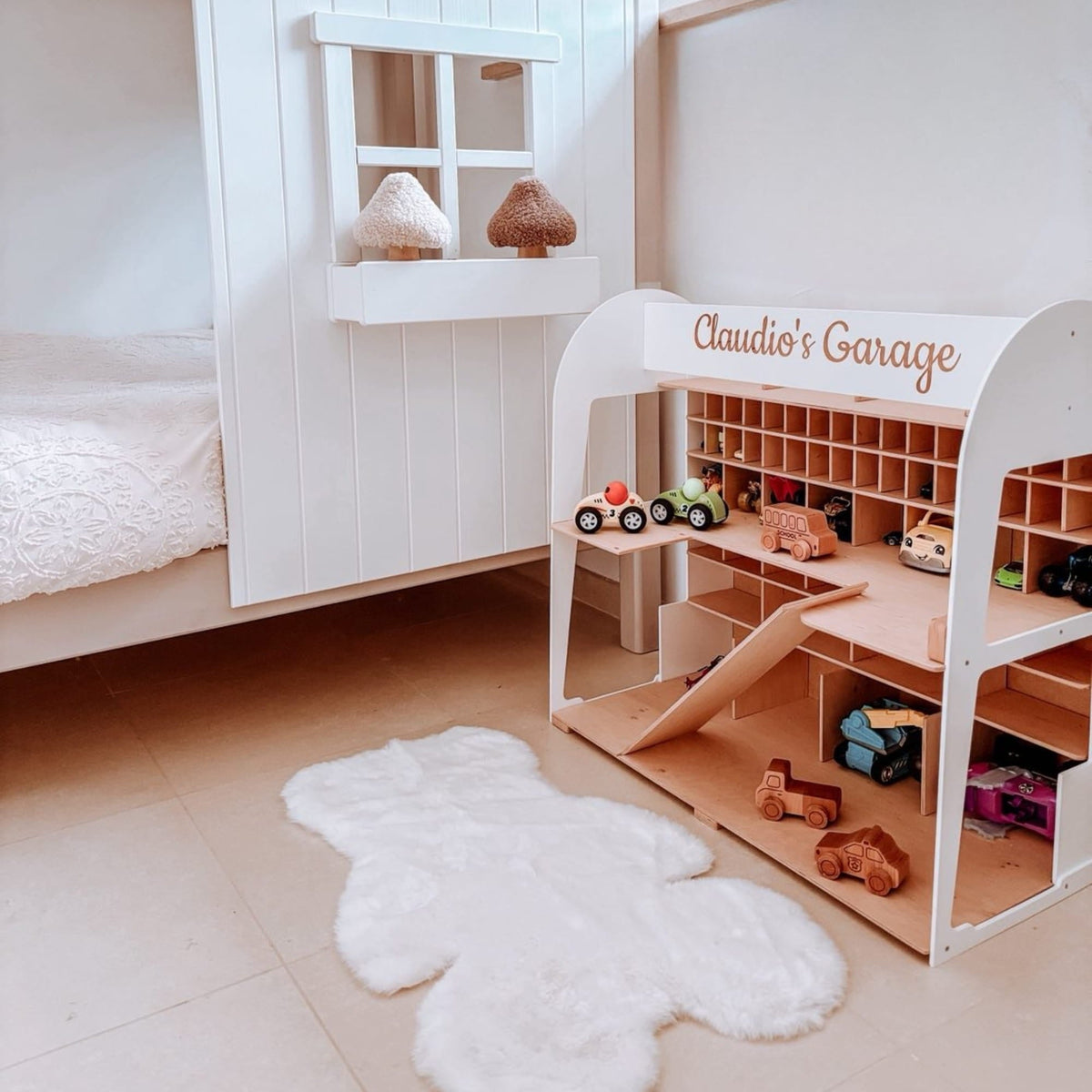Toy Car Garage Storage - Natural Enjoy The Wood