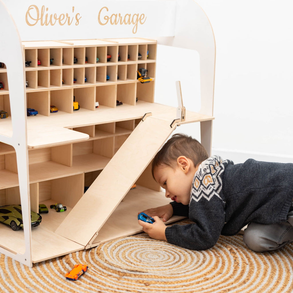 Toy Car Garage Storage - Natural Enjoy The Wood