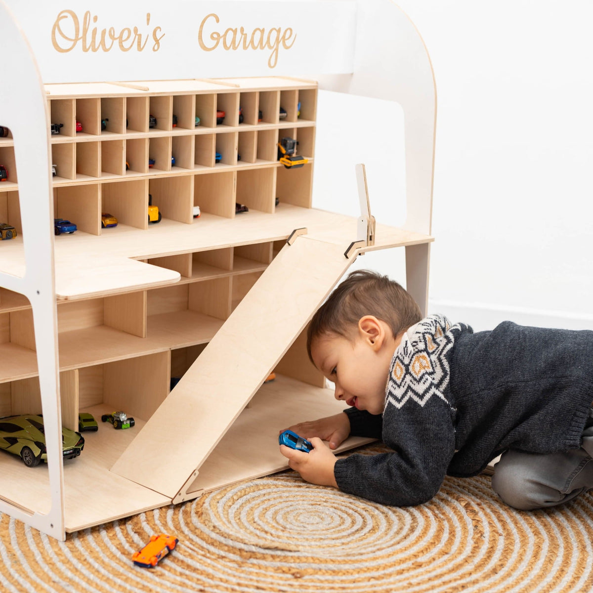 Toy Car Garage Storage - Natural Enjoy The Wood